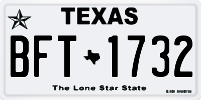 TX license plate BFT1732