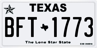 TX license plate BFT1773