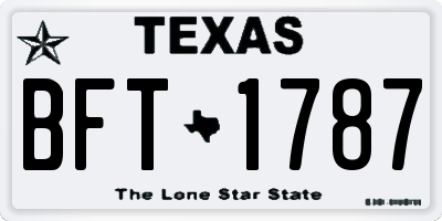 TX license plate BFT1787