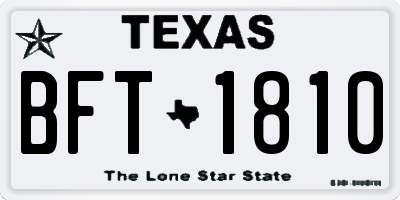 TX license plate BFT1810