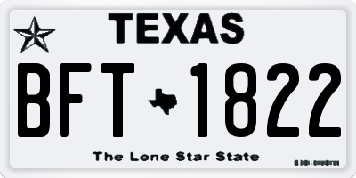 TX license plate BFT1822