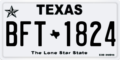 TX license plate BFT1824