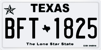 TX license plate BFT1825