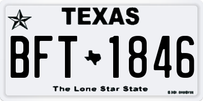 TX license plate BFT1846