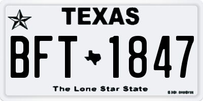 TX license plate BFT1847