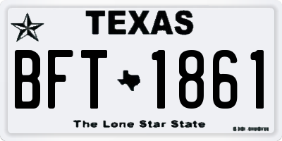 TX license plate BFT1861
