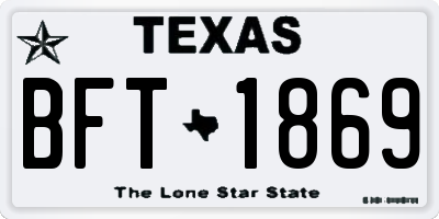 TX license plate BFT1869