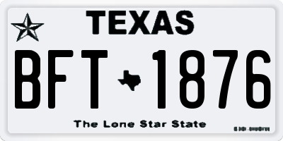 TX license plate BFT1876