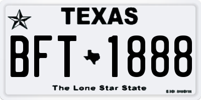 TX license plate BFT1888