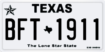 TX license plate BFT1911