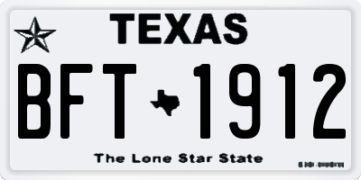 TX license plate BFT1912
