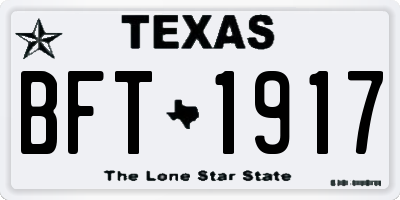 TX license plate BFT1917