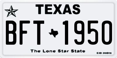 TX license plate BFT1950