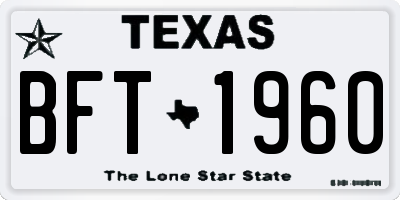 TX license plate BFT1960