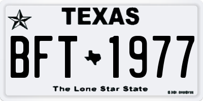 TX license plate BFT1977