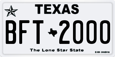 TX license plate BFT2000