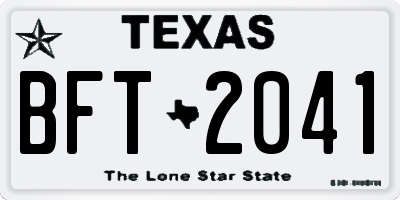 TX license plate BFT2041