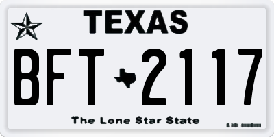 TX license plate BFT2117