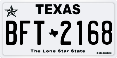 TX license plate BFT2168