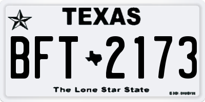 TX license plate BFT2173