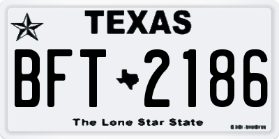 TX license plate BFT2186