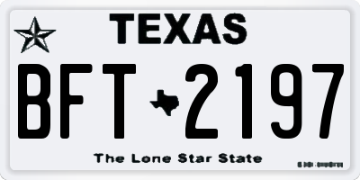 TX license plate BFT2197