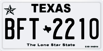 TX license plate BFT2210