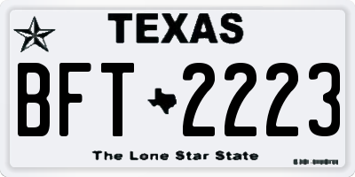 TX license plate BFT2223