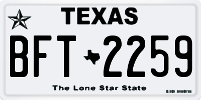 TX license plate BFT2259