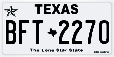 TX license plate BFT2270