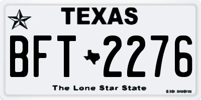 TX license plate BFT2276