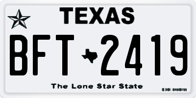TX license plate BFT2419