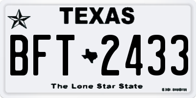 TX license plate BFT2433