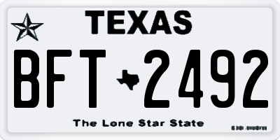TX license plate BFT2492