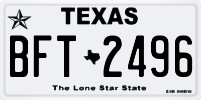 TX license plate BFT2496