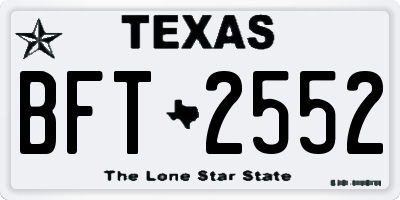 TX license plate BFT2552