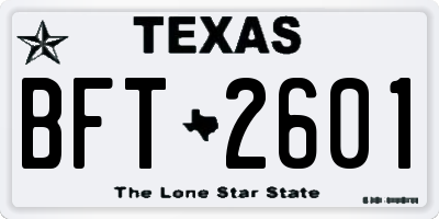 TX license plate BFT2601