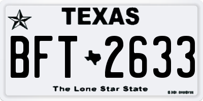 TX license plate BFT2633