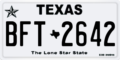 TX license plate BFT2642