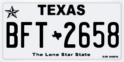 TX license plate BFT2658