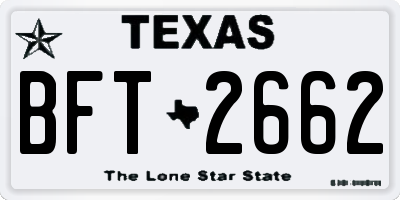 TX license plate BFT2662