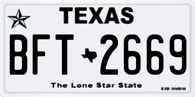 TX license plate BFT2669