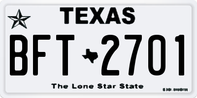 TX license plate BFT2701