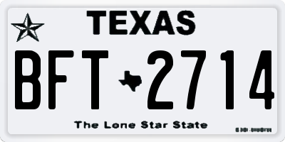 TX license plate BFT2714