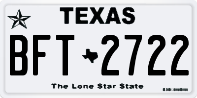 TX license plate BFT2722