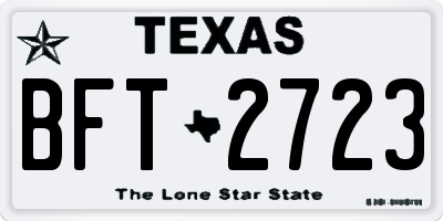 TX license plate BFT2723