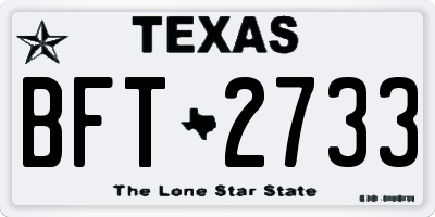 TX license plate BFT2733