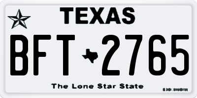 TX license plate BFT2765