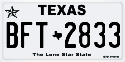 TX license plate BFT2833