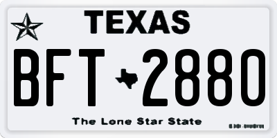 TX license plate BFT2880